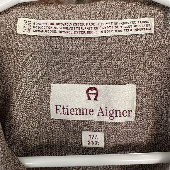 Etienne Aigner Button Up Shirt Size 17 1/2 34/35 - Picture 2 of 6